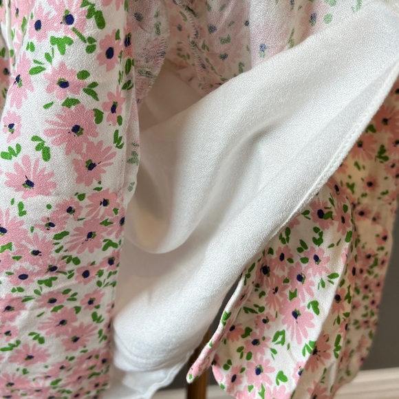 🥑Alice + Olivia Keela Floral Print Smocked Button-Front Dress size 12 - Picture 6 of 13